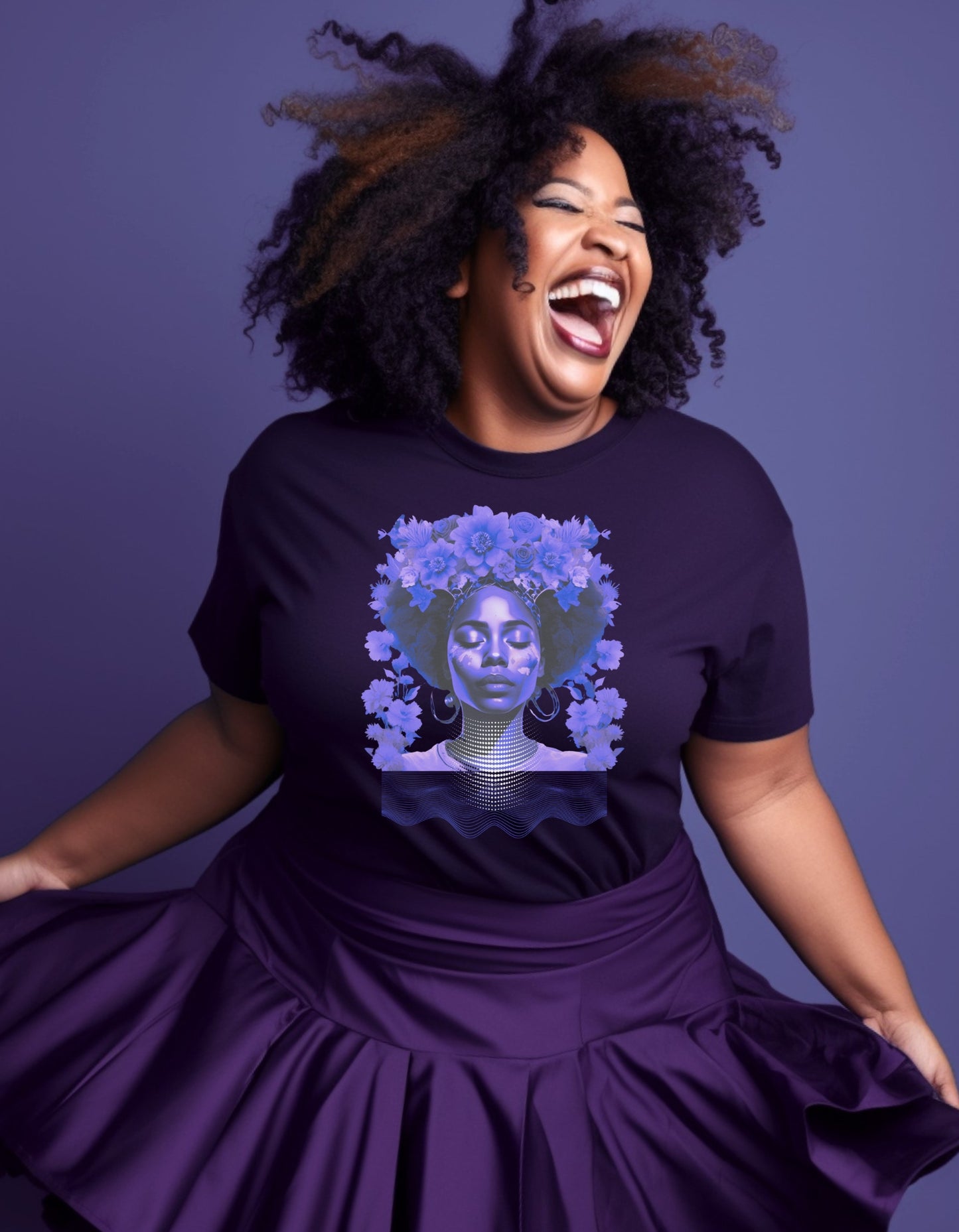 Stillness in Bloom – Indigo Crown Unisex Tee