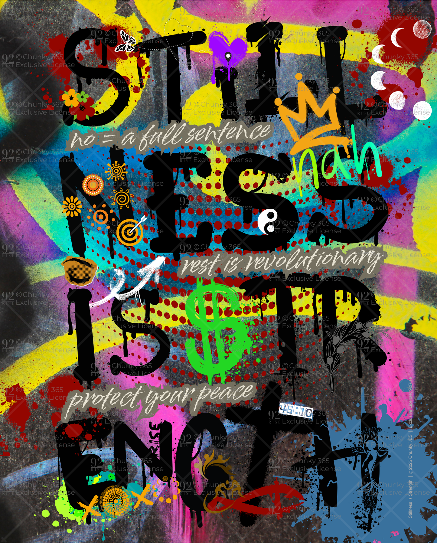 Stillness is Strength (Graffiti Art on Metal)