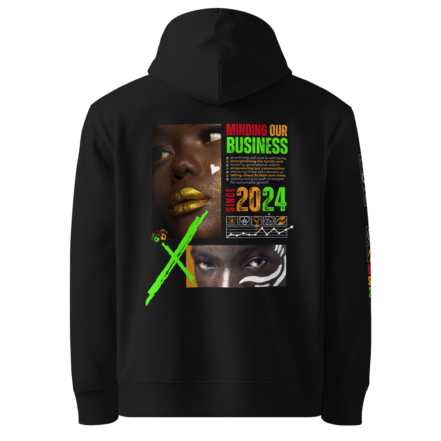Minding OUR Business Unisex Organic Hoodie - Vivid Edition