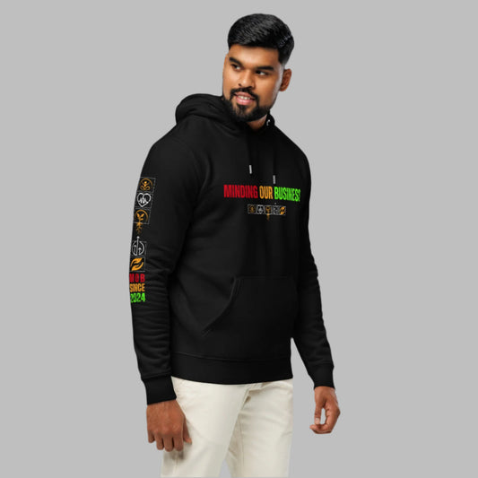 Minding OUR Business Unisex Organic Hoodie - Vivid Edition